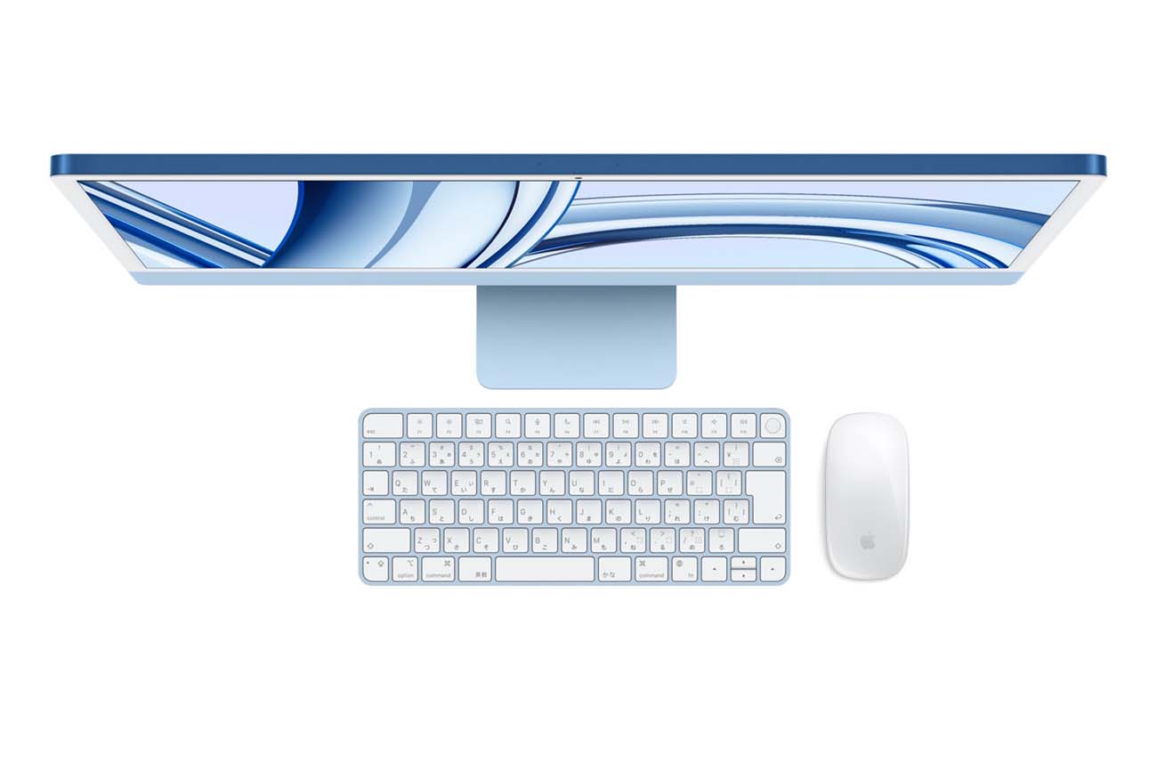 新「24インチiMac」付属のキーボードとマウス、Lightning端子の模様