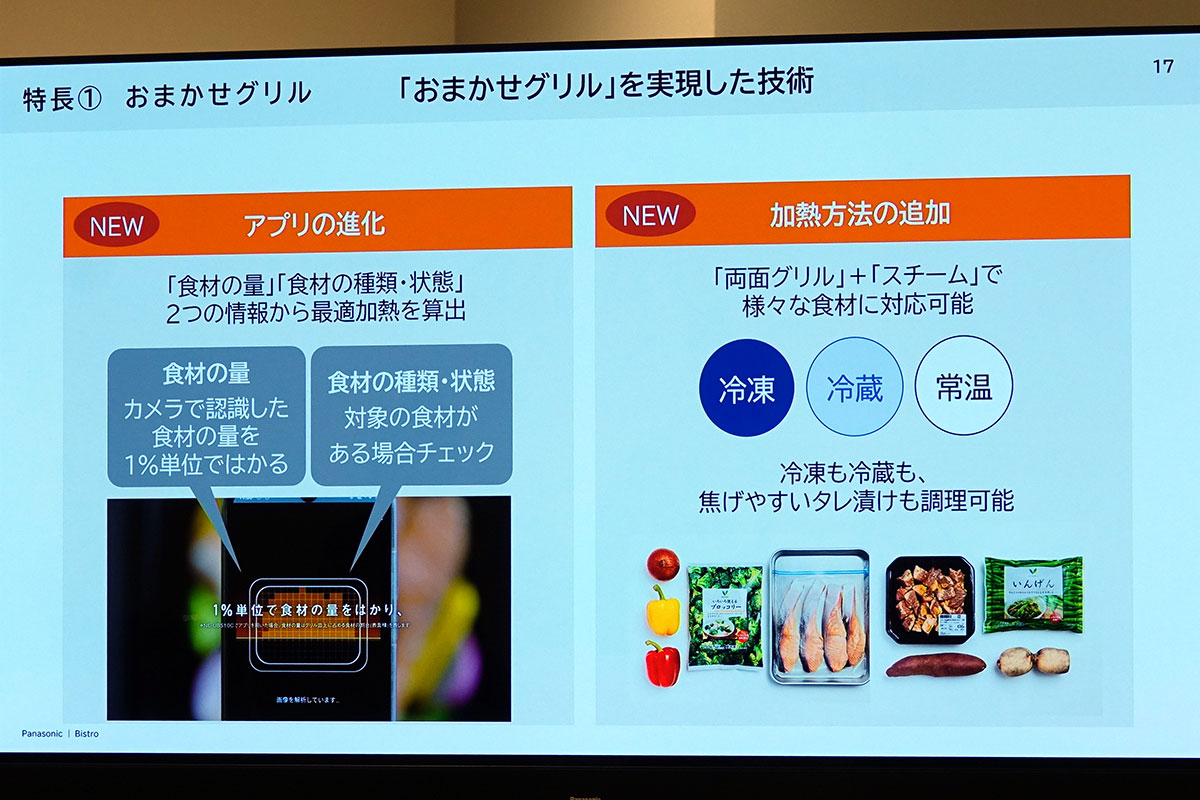 アプリの進化と加熱方法の進化で使い勝手がさらに向上したと説明